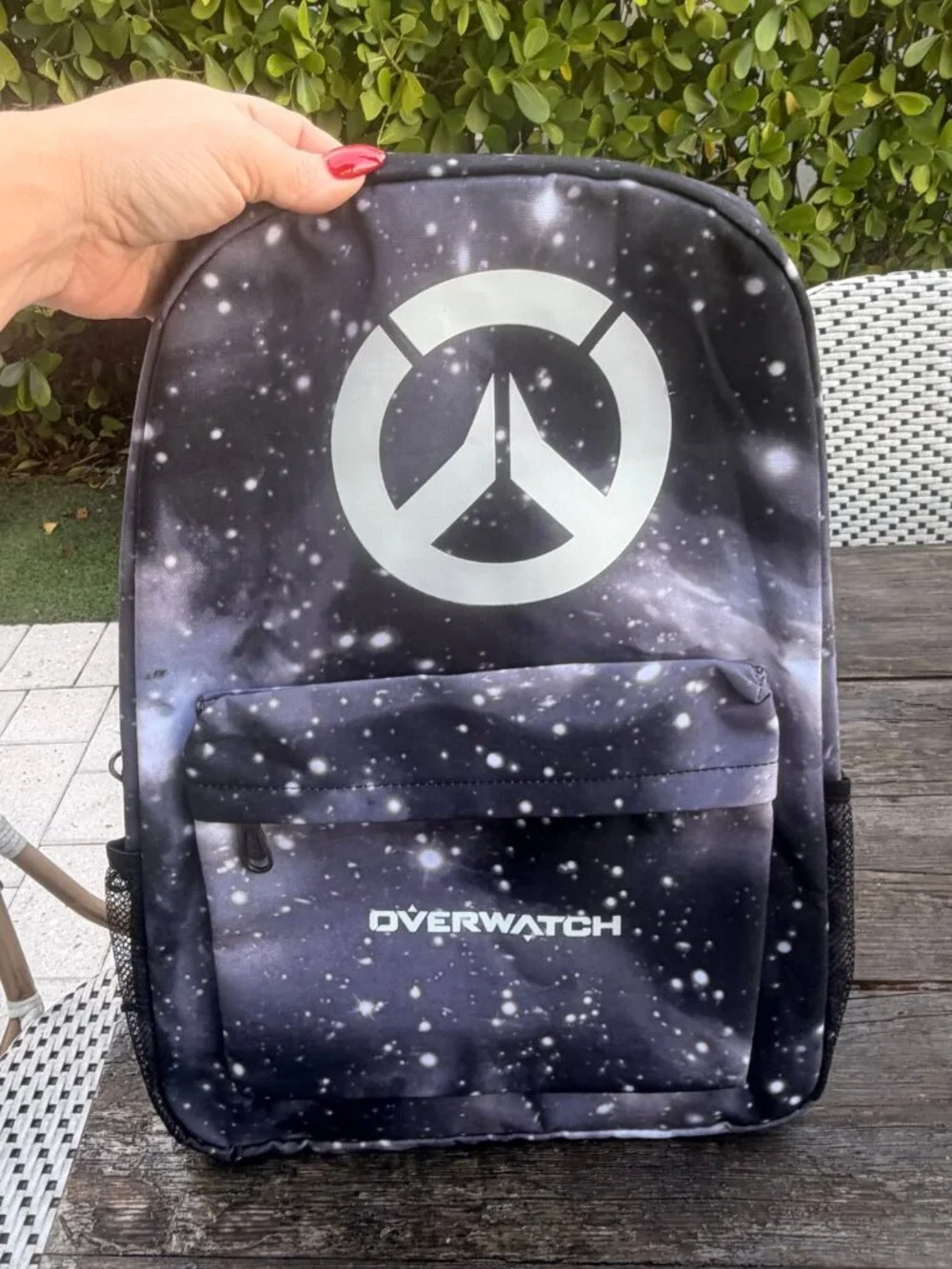 RARE Overwatch Space Galaxy Backpack - Video Gaming Bag Sport Grey Black Unused
